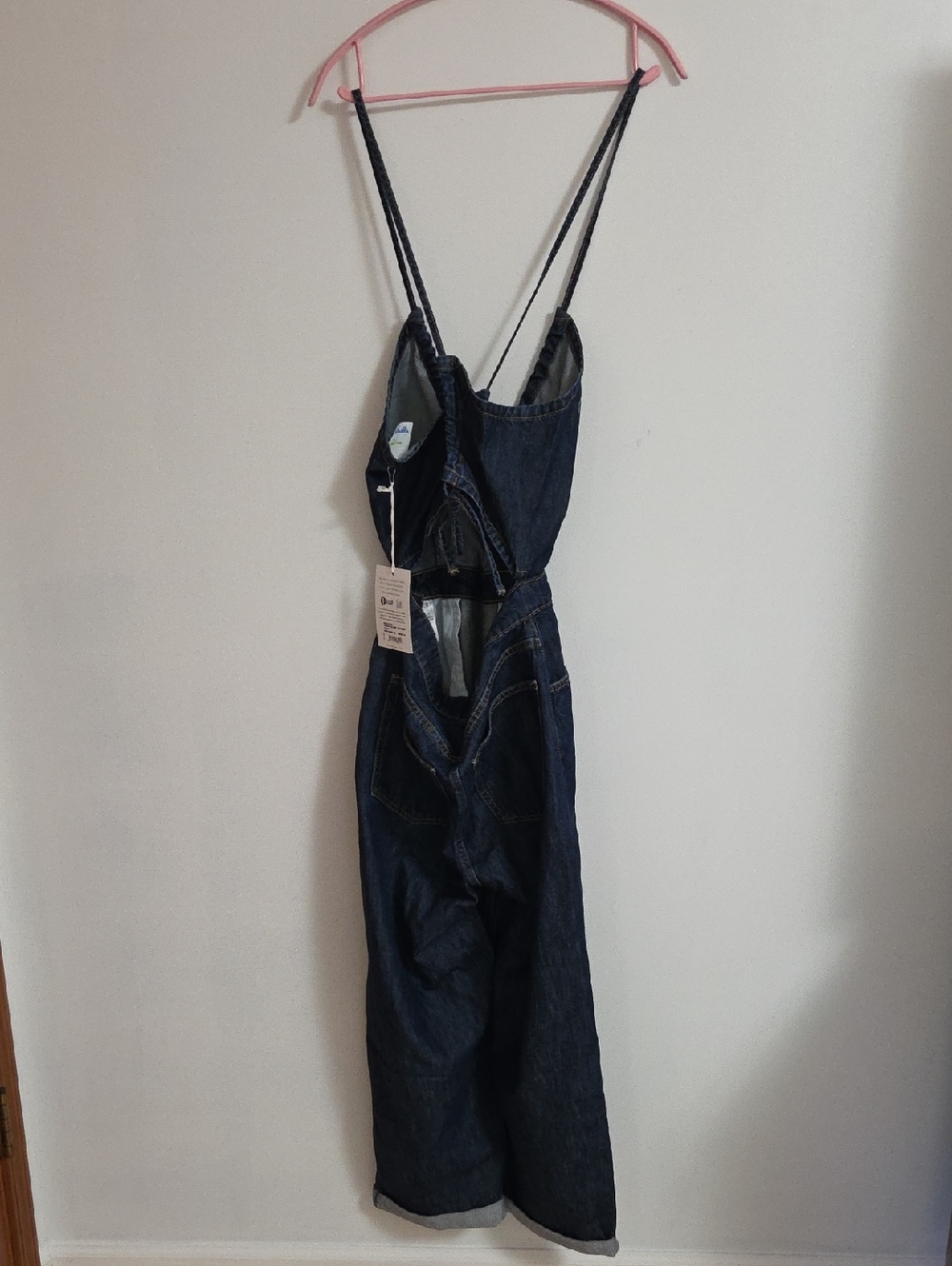ETICA KAAN BIRDIE HALTER Denim JUMPSUIT Medium NWT - Picture 7 of 12